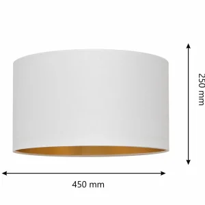 Sale HELAM Abat-jour Alba, Ø 45 cm, E27, blanc/doré