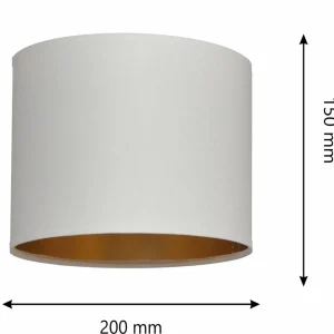 Outlet HELAM Abat-jour Alba, Ø 20 cm, E27, blanc/doré