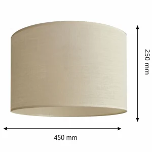Outlet HELAM Abat-jour Alba, Ø 45 cm, E27, écru