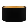 Clearance HELAM Abat-jour Alba, Ø 45 cm, E27, noir/doré