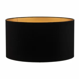 Clearance HELAM Abat-jour Alba, Ø 45 cm, E27, noir/doré