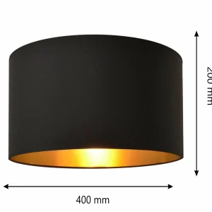 Store HELAM Abat-jour Alba, Ø 40 cm, E27, noir/doré