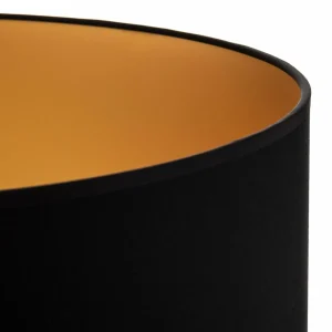 Clearance HELAM Abat-jour Alba, Ø 45 cm, E27, noir/doré