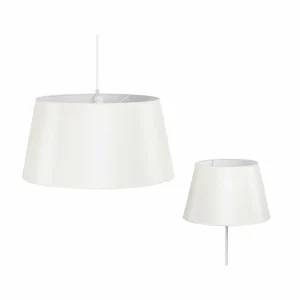 Sale Duolla Abat-jour Cone hauteur 25,5 cm, chintz écru/blanc