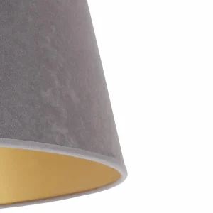 Outlet Duolla Abat-jour Cone hauteur 18 cm, gris/doré