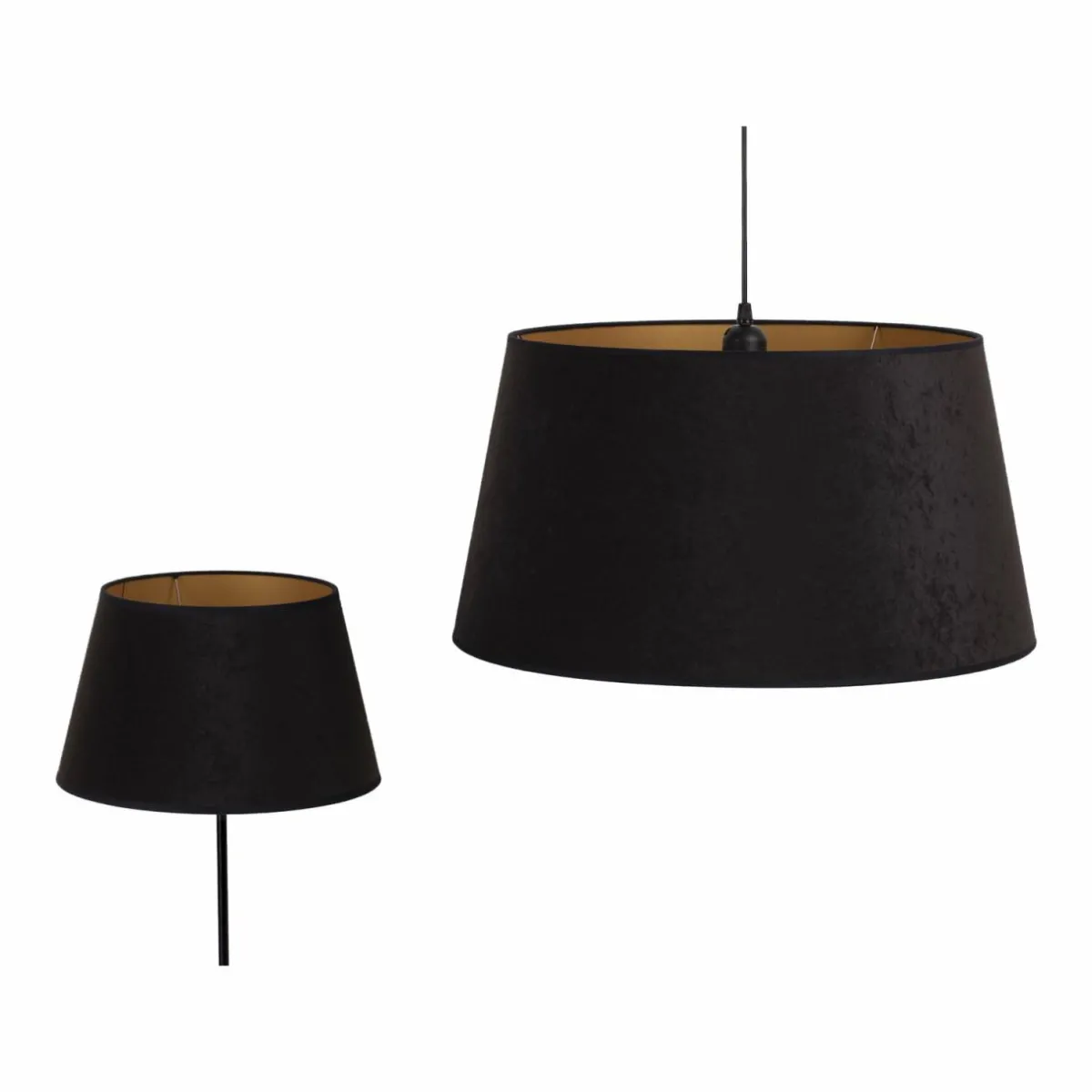abatjour_cone_hauteur_cm_noirdor_2.webp Cheap Duolla Abat-jour Cone hauteur 18 cm, noir/doré