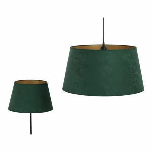 Shop Duolla Abat-jour Cone hauteur 18 cm, vert foncé/doré