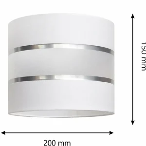 Outlet HELAM Abat-jour Helen, Ø 20 cm, E27, blanc/argenté