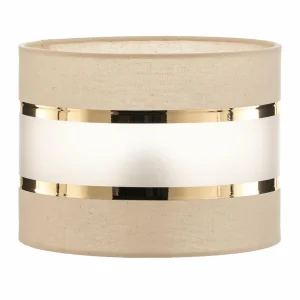 Discount HELAM Abat-jour Helen, Ø 20 cm, E27, écru/doré