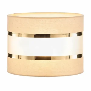 Discount HELAM Abat-jour Helen, Ø 20 cm, E27, écru/doré