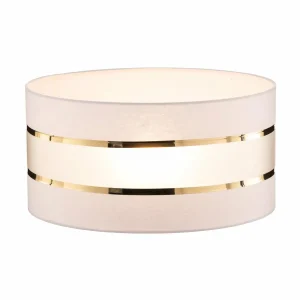 Clearance HELAM Abat-jour Helen E27 Ø40/hauteur 20 cm blanc/doré