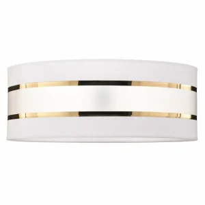 Hot HELAM Abat-jour Helen E27 Ø40/hauteur 15 cm blanc/doré