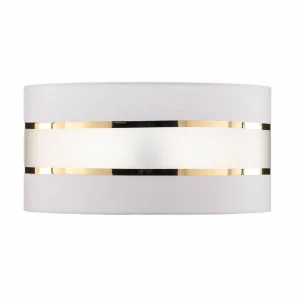 Clearance HELAM Abat-jour Helen E27 Ø40/hauteur 20 cm blanc/doré