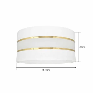 Clearance HELAM Abat-jour Helen E27 Ø40/hauteur 20 cm blanc/doré