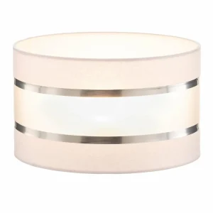 Best Sale HELAM Abat-jour Helen E27 Ø25/H20 cm blanc/argenté