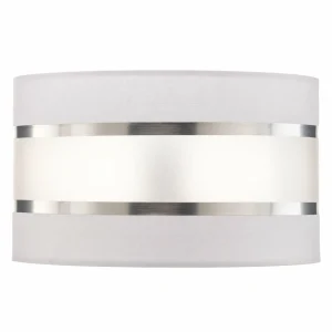 Best Sale HELAM Abat-jour Helen E27 Ø25/H20 cm blanc/argenté
