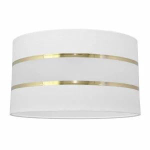Discount HELAM Abat-jour Helen E27 Ø35/H20 cm blanc/doré