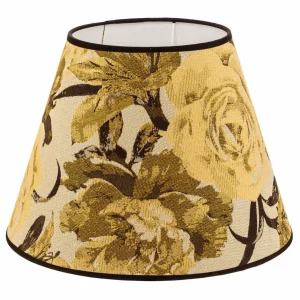 Outlet Duolla Abat-jour Sofia hauteur 26 cm, jaune fleuri