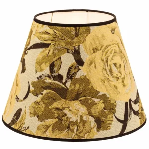 Outlet Duolla Abat-jour Sofia hauteur 26 cm, jaune fleuri