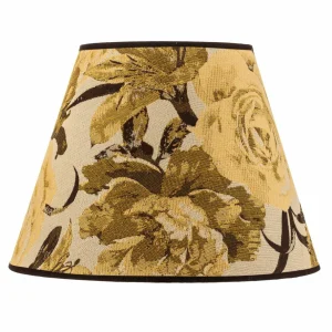 Outlet Duolla Abat-jour Sofia hauteur 26 cm, jaune fleuri