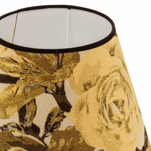 Outlet Duolla Abat-jour Sofia hauteur 26 cm, jaune fleuri