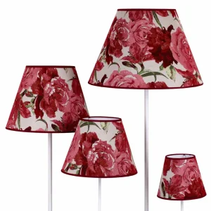Online Duolla Abat-jour Sofia hauteur 21 cm, rouge fleuri