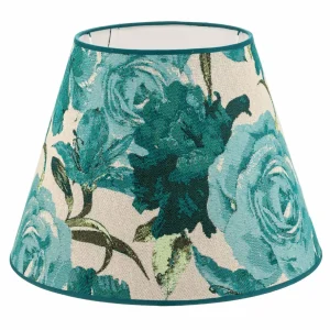 Online Duolla Abat-jour Sofia hauteur 26 cm, turquoise fleuri