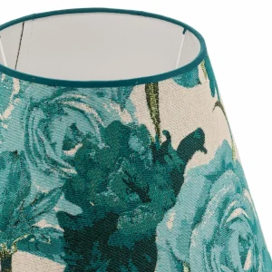 Online Duolla Abat-jour Sofia hauteur 26 cm, turquoise fleuri