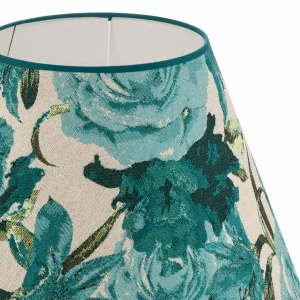 Shop Duolla Abat-jour Sofia hauteur 31 cm, turquoise fleuri