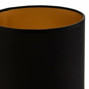 Online Luminex Abat-jour Soho, noir/or, textile, Ø 18 cm