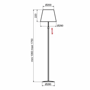 Sale Aluminor Store lampadaire, alu/noir