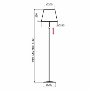 Fashion Aluminor Store lampadaire noir/rouge