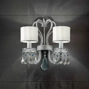 Hot Masiero Applique Galà en blanc et argenté à 2 lampes