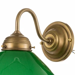 Cheap Berliner Messinglampen Applique KONRAD avec abat-jour vert