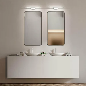 Outlet Fabas Luce Applique LED Rapallo, chromée, IP44, 60 cm