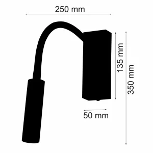 Cheap Busch Applique LED Rocco, chromée, bras flex noir
