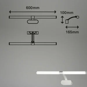 Sale Briloner Applique miroir LED 2131014 chromé mat, 4 000 K