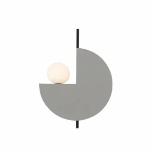Outlet Zambelis Applique murale 22205, gris, métal, verre opale, Ø 26 cm, G9