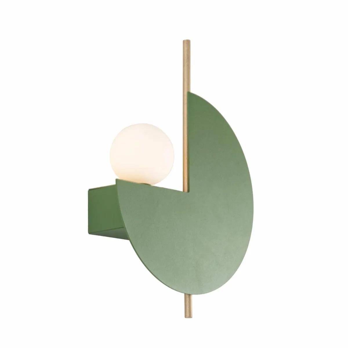 applique_murale__vert_olive_mtal_verre_opale___cm_g_0.webp Sale Zambelis Applique murale 22203, vert olive, métal, verre opale, Ø 26 cm, G9