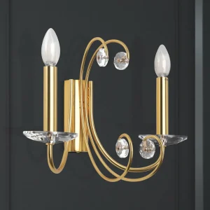 Fashion ORION Applique murale Ariane, doré, largeur 37,5 cm, cristal
