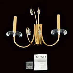 Fashion ORION Applique murale Ariane, doré, largeur 37,5 cm, cristal
