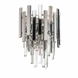Cheap Eko-Light Applique murale Aspen, métal chromé, cristaux de verre, Ø 25 cm