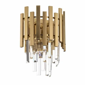 Outlet Eko-Light Applique murale Aspen, métal doré, cristaux de verre, Ø 25 cm