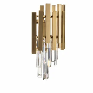 Outlet Eko-Light Applique murale Aspen, métal doré, cristaux de verre, Ø 25 cm