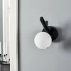 Outlet SIGMA Applique murale Baleo, noir/opale, à 1 lampe