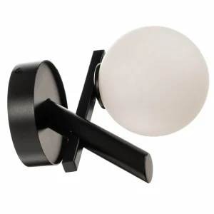 Outlet SIGMA Applique murale Baleo, noir/opale, à 1 lampe