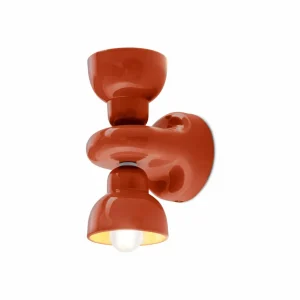 Shop Ferroluce Applique murale Berimbau, orange, à 2 lampes