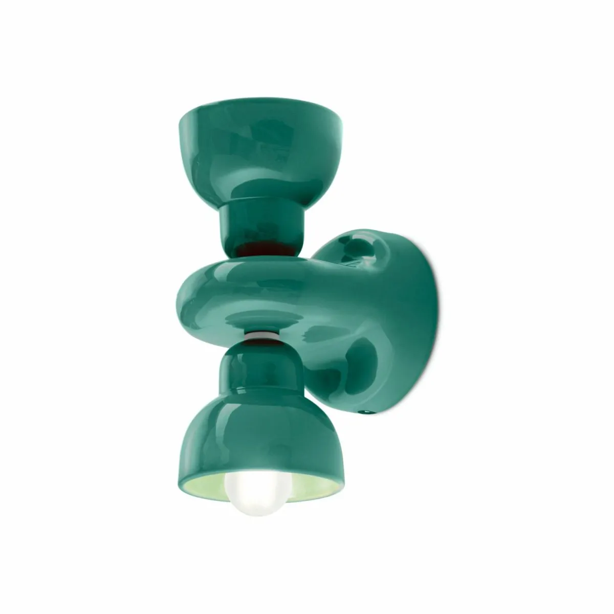 applique_murale_berimbau_turquoise___lampes_1.webp New Ferroluce Applique murale Berimbau, turquoise, à 2 lampes