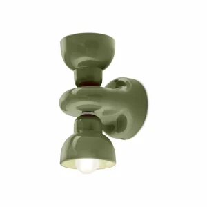 Best Ferroluce Applique murale Berimbau, vert sauge, à 2 lampes