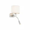 Online Argon Applique murale Bilo, blanc/chrome, textile, 2 lampes, liseuse